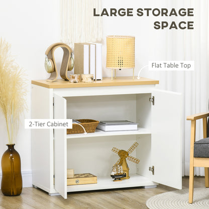 Nofi Fael White and Natural Sideboard With Double Doors
