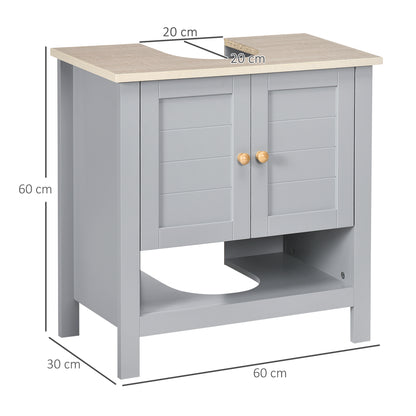 Rola Grey Under Sink Vanity Storage Cabinet With Adjustable Internal Shelving
