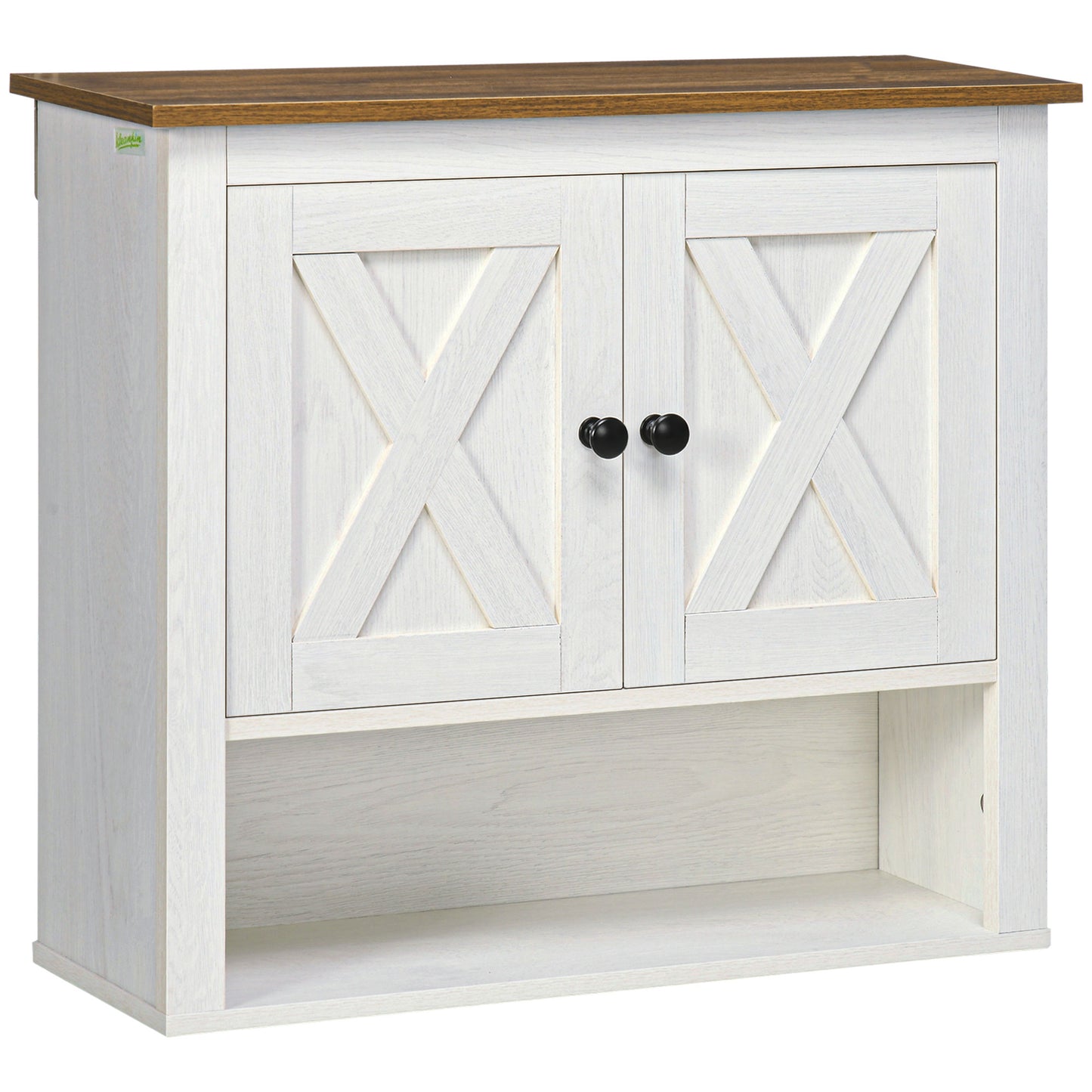 Modile Wall Mounted Farmhouse Style Bathroom Storage Cabinet In White