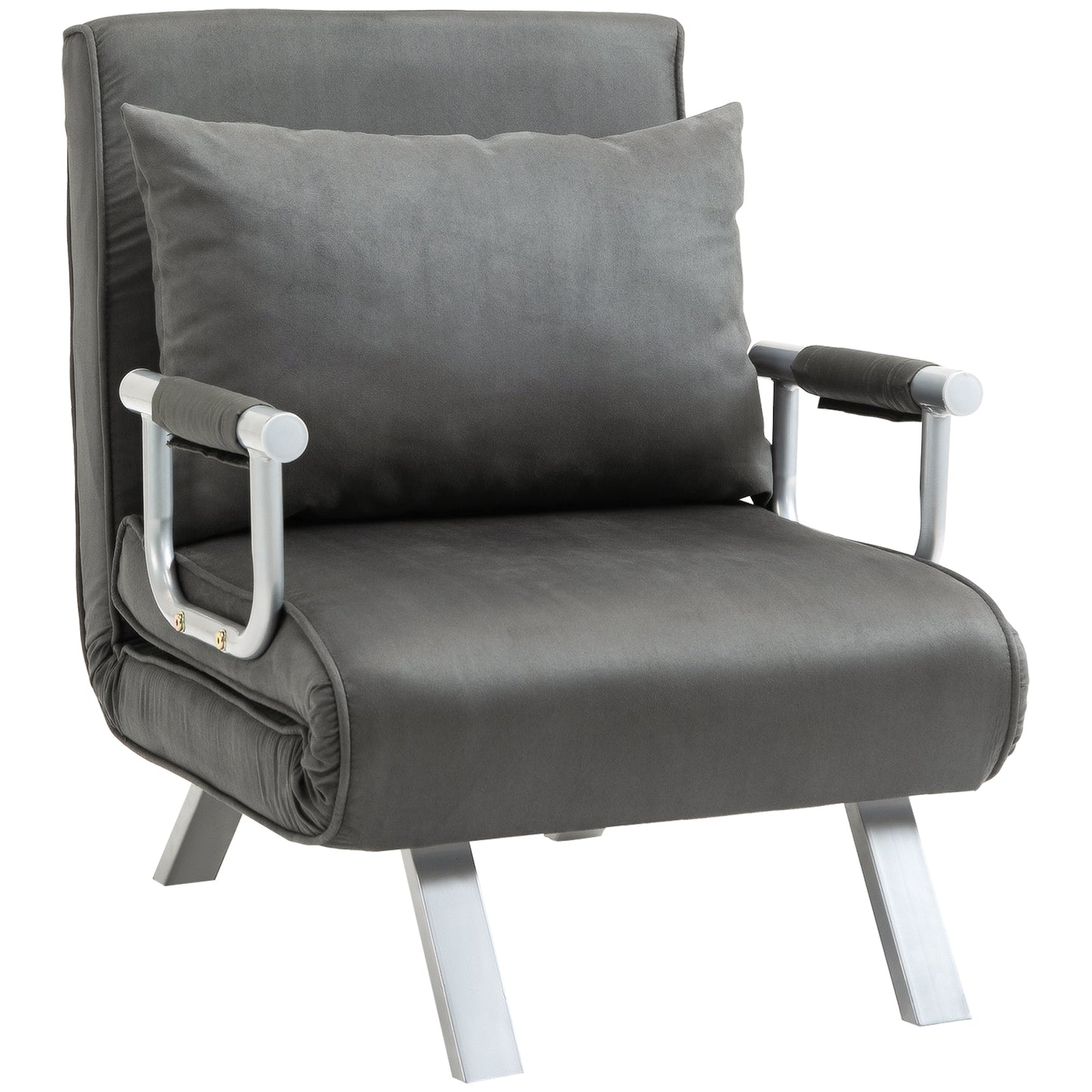 Moba Faux Suede Grey 4 In One Convertible Chair Bed