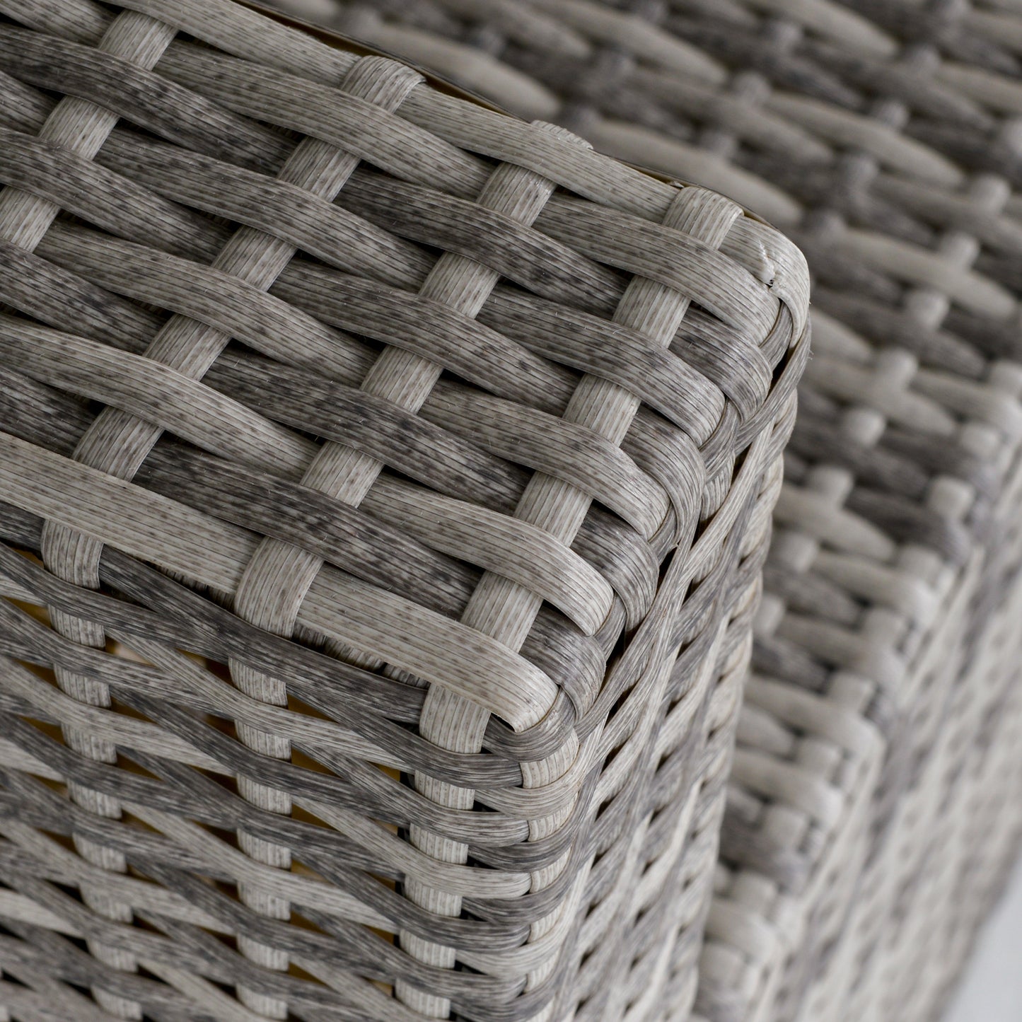 Lemoba Light Grey Rattan Armless Outdoor Armchair With Cushion