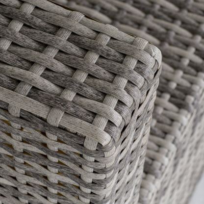 Lemoba Light Grey Rattan Armless Outdoor Armchair With Cushion