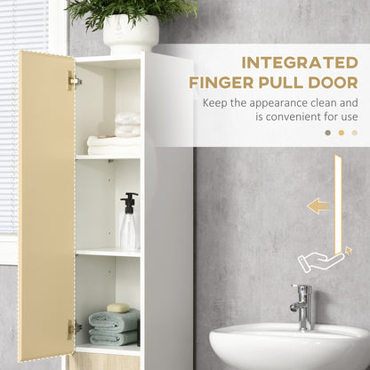 Moka Tall Freestanding Bathroom Cabinet With 5 Tier Adjustable Shelving White