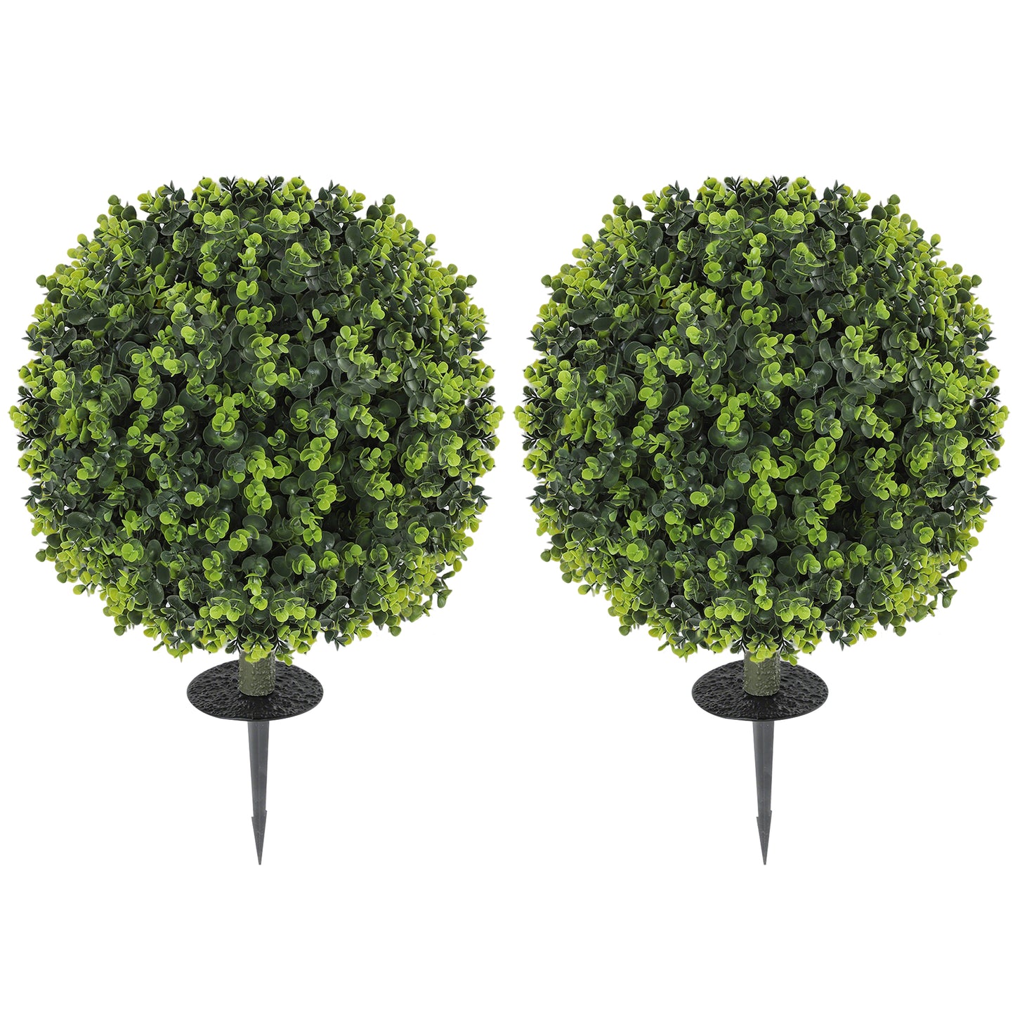 Kevaco Set Of 2 Artificial Boxwood Ball Bushes With Ground Stakes For Garden And Balcony Use 40cm