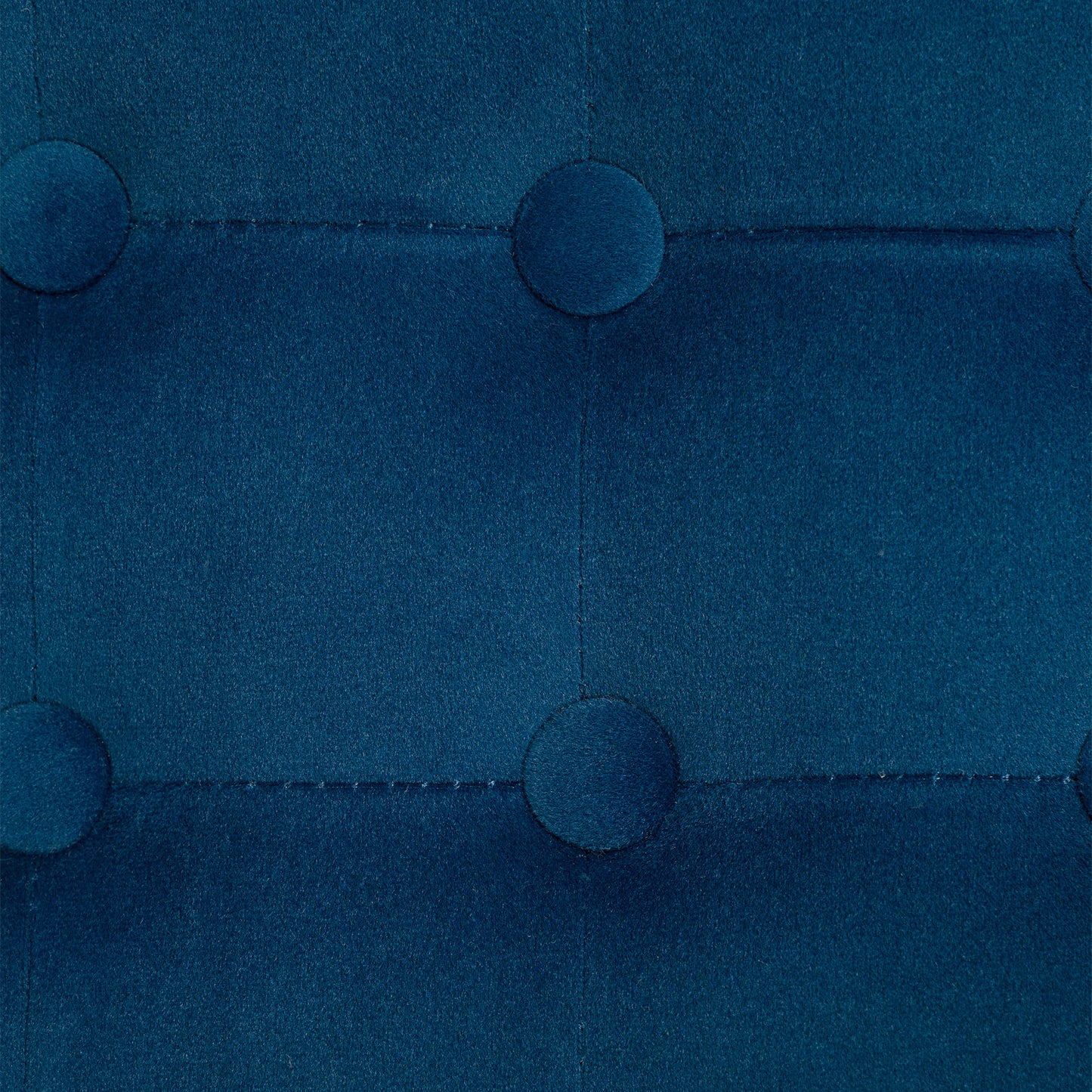 Dimano Velvet Blue Upholstered Square Ottoman Diamond Tufted Pattern
