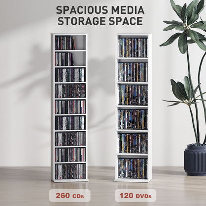 Sovi Mora Wood White Narrow CD Storage Unit With 260 Disc Capacity