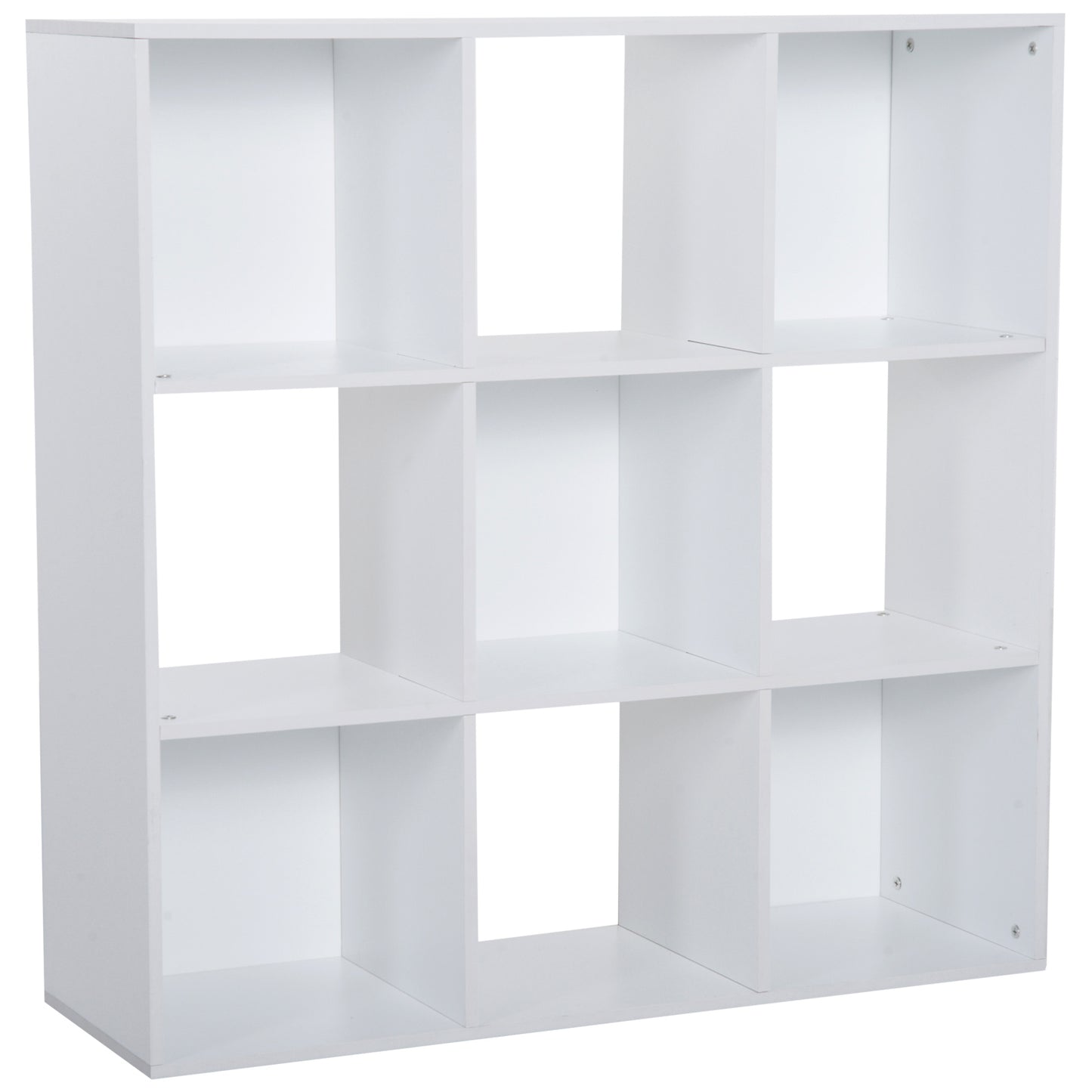 Zido Wood White 3 Tier 9 Cube Storage Bookcase