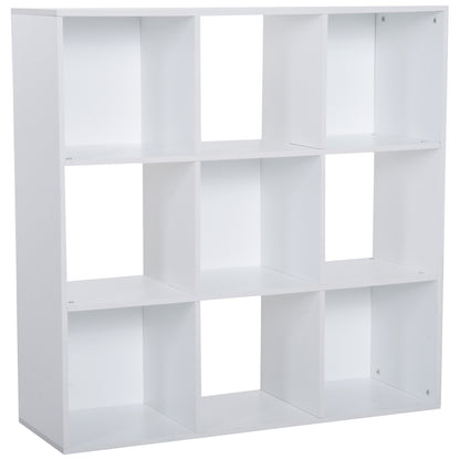 Zido Wood White 3 Tier 9 Cube Storage Bookcase