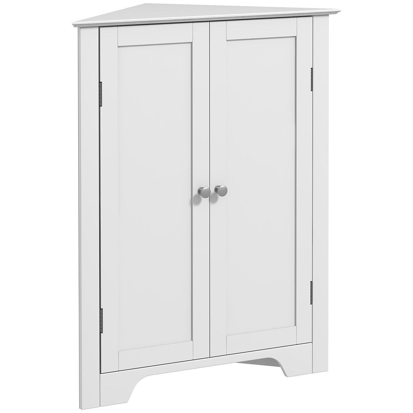Zipaka Sasa Corner Bathroom Storage Cabinet With Recessed Door And Adjustable Shelving White