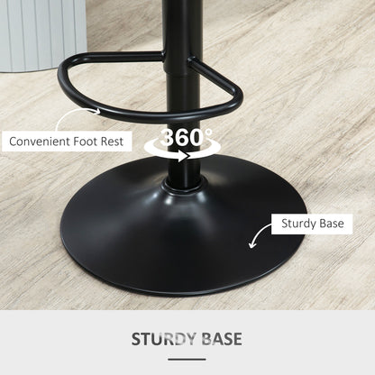 Dova Lure Faux Leather Grey Swivel Bar Stools Set Of 2 With Backrest And Footrest