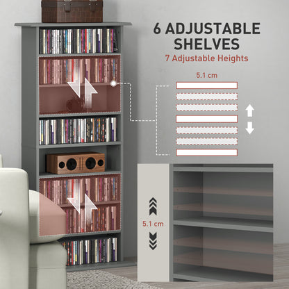 Wood Grey CD Storage Unit With 360 Disc Capacity