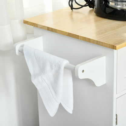 Nave Wooden White Kitchen Island 2 Drawers 3 Doors