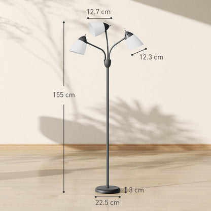 Noniyo Metal Black Arc Tree Floor Lamp With 3 Rotating Heads And Adjustable Colour Temperature