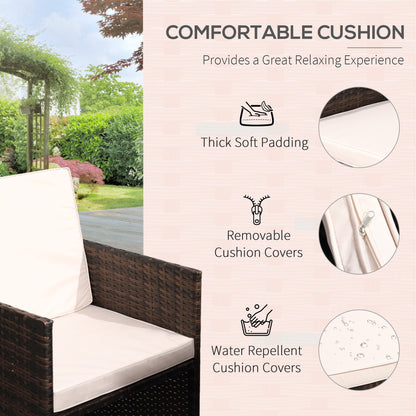 Mafa Rattan Brown 10 Seater Cube Outdoor Dining Set With Cushions And Rectangular Glass Table