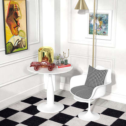 Lusose Metal And Steel Round Dining Table With Minimal Base For Small Dining Areas