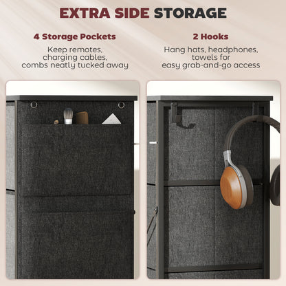 Lolova Fabric And Metal Charcoal Grey 4 Drawer Storage Chest