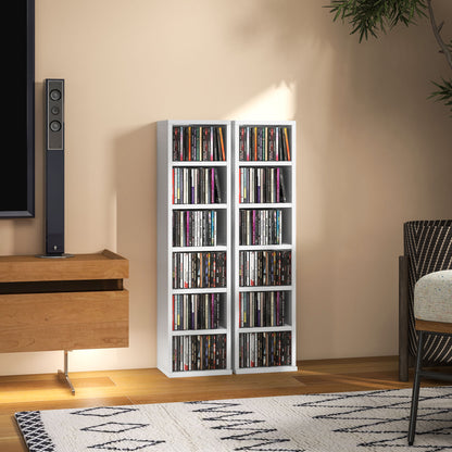 Lora Fana High Gloss White Set Of 2 CD Storage Units With 102 Disc Capacity