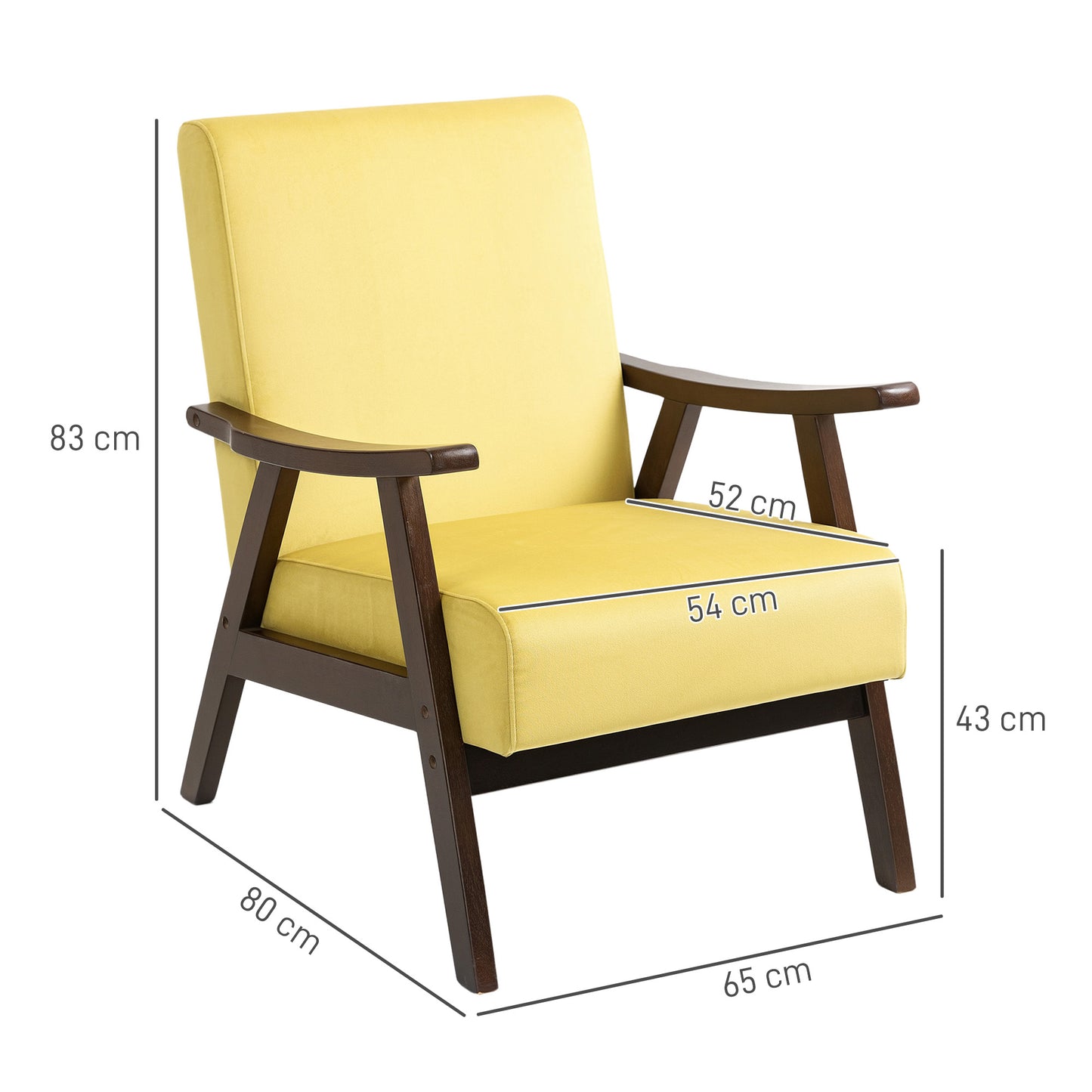 Surano Velvet Champagne Nordic Accent Armchair With Solid Wood Frame And Deep Padding