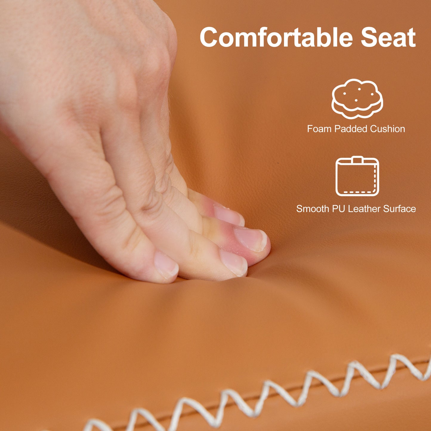 Elbani Faux Leather Orange Shoe Storage Bench With Cushioned Seat