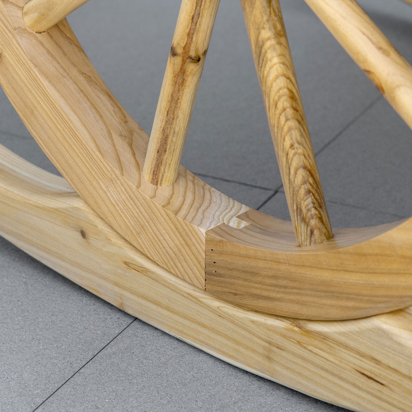 Bamo Set Of 2 Natural Wood Rocking Chairs With Reclining Back