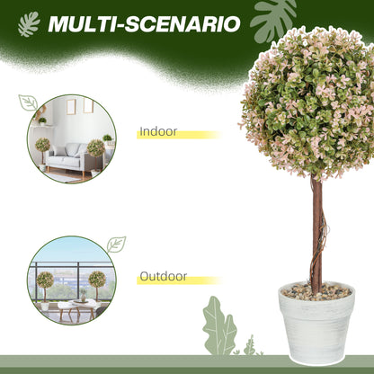 Love Nilo Set Of 2 Artificial Murraya Flower Plants In Pots H8 60cm Cream White