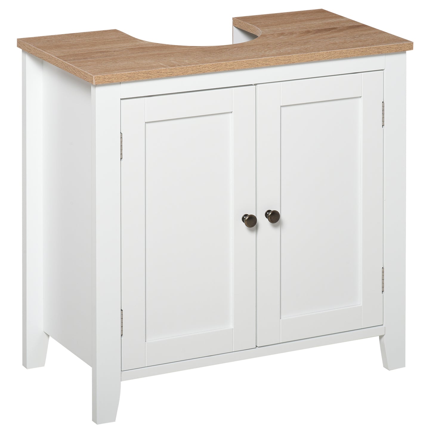 Luzi Freestanding Under Sink Bathroom Cupboard With Adjustable Shelves White