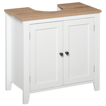 Luzi Freestanding Under Sink Bathroom Cupboard With Adjustable Shelves White