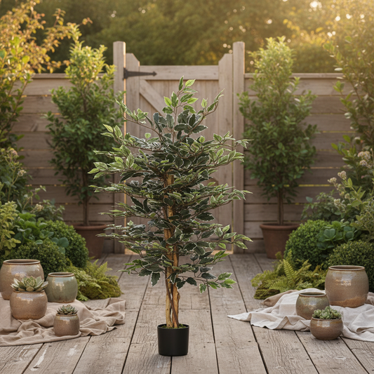Diraco Set Of 2 Artificial Ficus Style Trees For Indoor Decorative Use