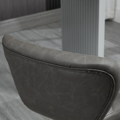 Moliyo Set Of 2 Dark Grey Swivel Bar Stools With Diamond Pattern And Steel Frame