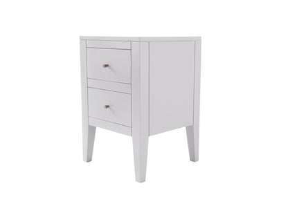Rosemary White Wood Grain Two Drawer Bedside Table