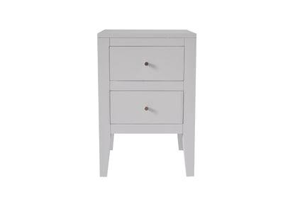 Rosemary White Wood Grain Two Drawer Bedside Table