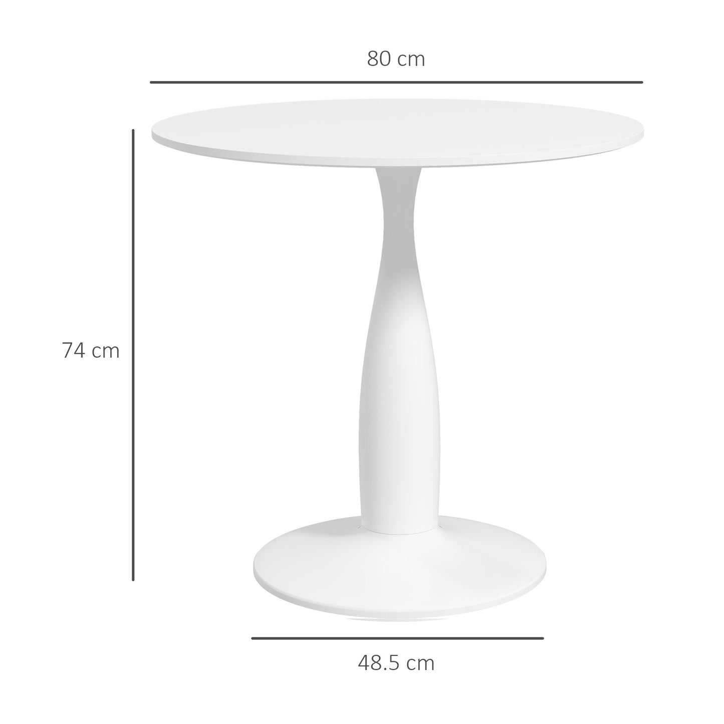 Lusose Metal And Steel Round Dining Table With Minimal Base For Small Dining Areas