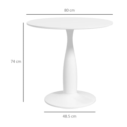 Lusose Metal And Steel Round Dining Table With Minimal Base For Small Dining Areas