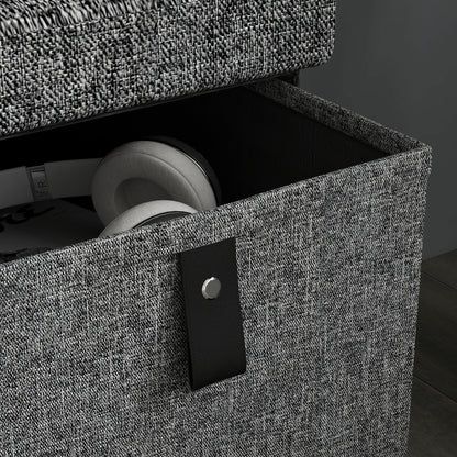 Varare Dark Grey Fabric 6 Drawer Shoe Storage Bench With Cushioned Seat