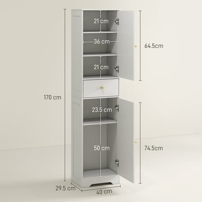 Remodi Bara Tall Bathroom Storage Cabinet With Arched Door Design White
