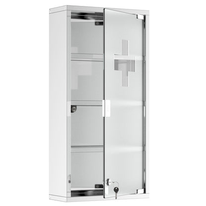 Ranico Hama Wall Mounted Stainless Steel Bathroom Medicine Cabinet With Glass Door And Shelves