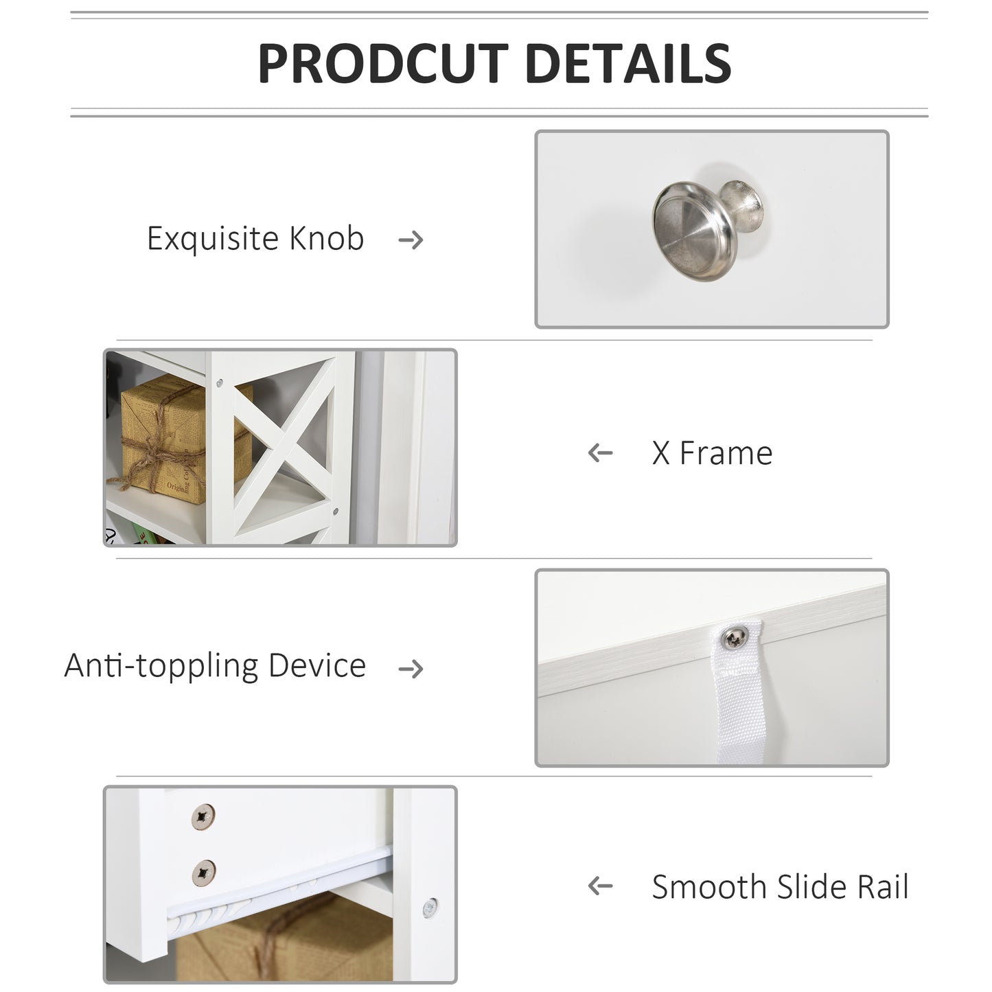 Ralupa 100cm Wooden White X Frame Console Table With Drawers And Open Shelving
