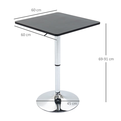 Eltani Metal And Wooden Black And Silver H8 Adjustable Swivel Bar Table