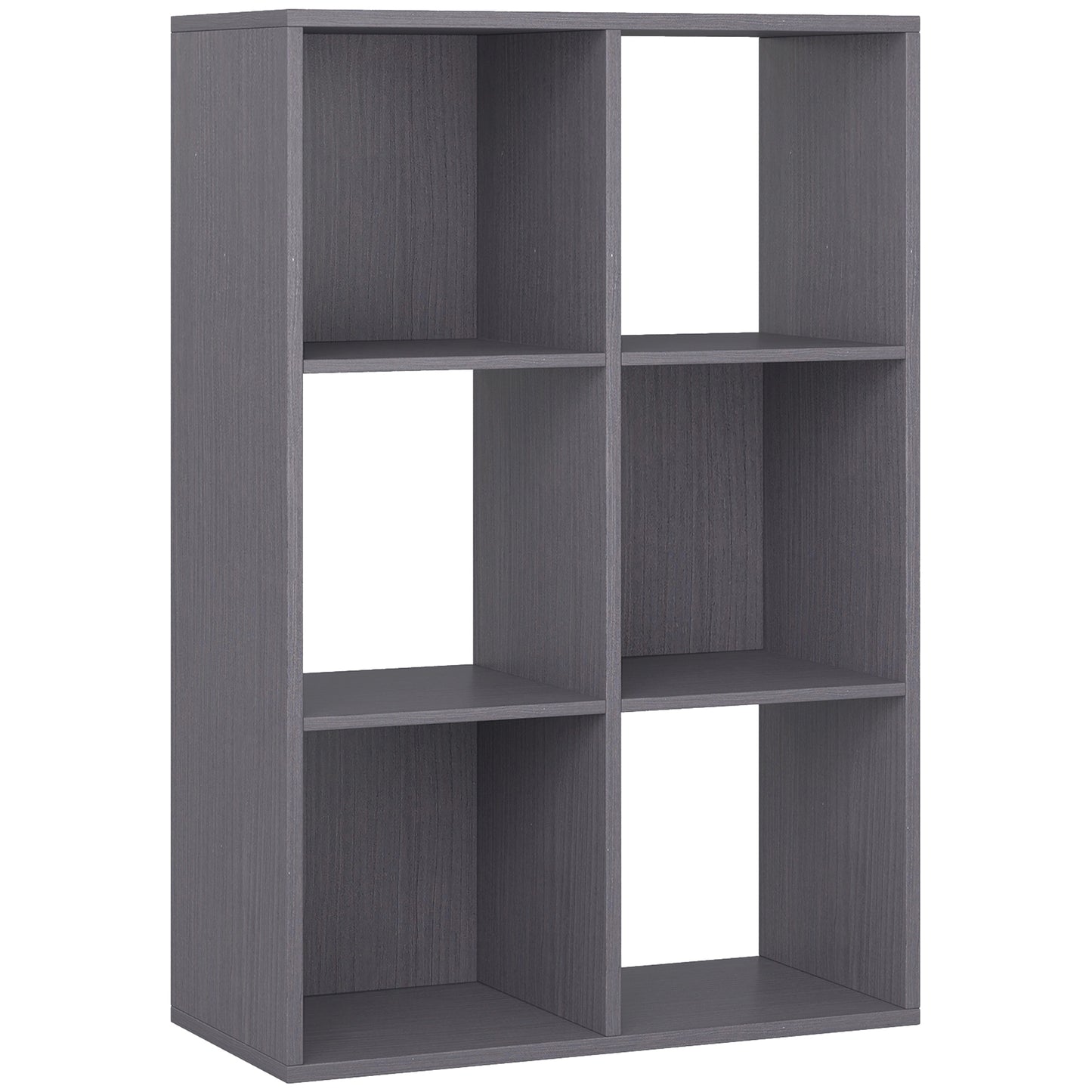 Fahe Wooden Grey 6 Cube Storage Bookcase