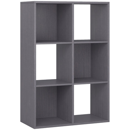 Fahe Wooden Grey 6 Cube Storage Bookcase