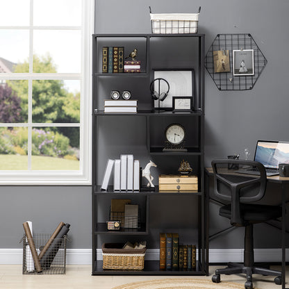 Eldora Metal Black 7 Tier Industrial Display Bookcase