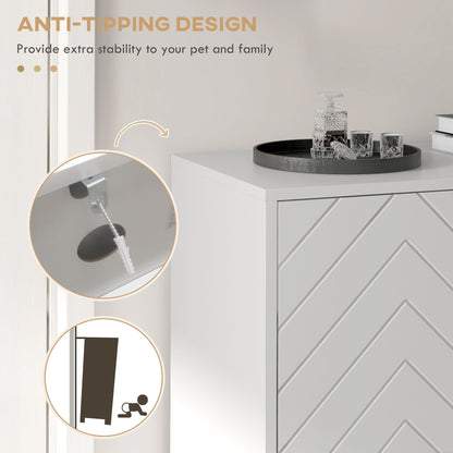 Cosu White Wooden Chevron Shoe Cupboard With Bottom Shelf and Gold Accents For 12 Pairs
