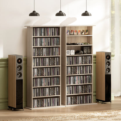 Paleni Rana Wooden Natural Finish CD Storage Unit With 360 Disc Capacity