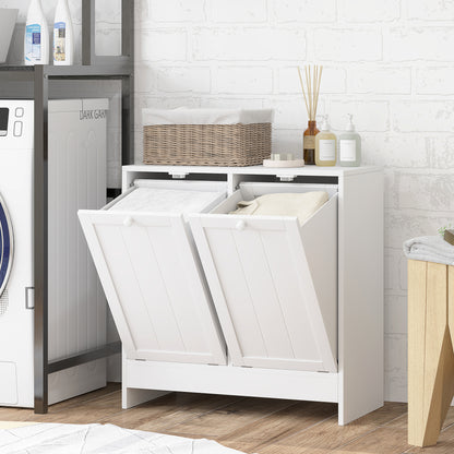 Nema White Double HamFauxr Laundry Storage Cabinet