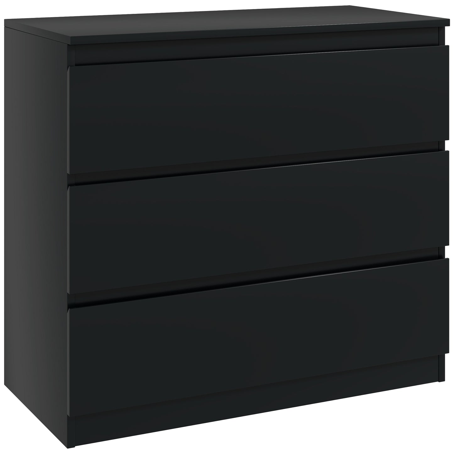 Rakami Wooden Black 3 Drawer Storage Chest