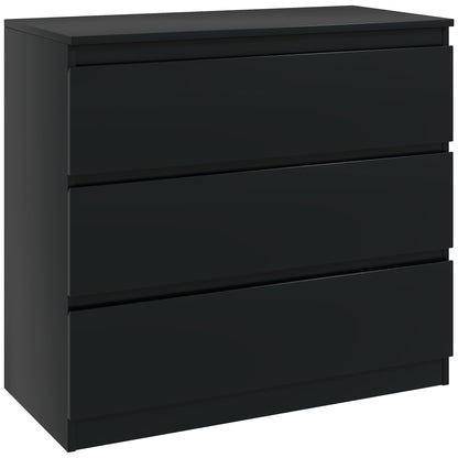 Rakami Wooden Black 3 Drawer Storage Chest