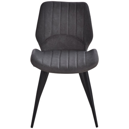 Vielco Faux Leather Grey Upholstered Dining Chairs Set Of 2 With Steel Frame