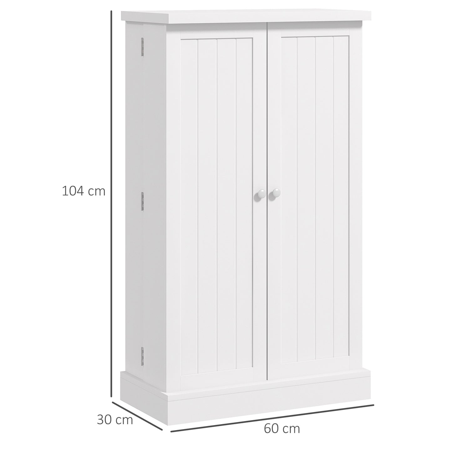 Kanese Wooden White 6 Tier Kitchen Pantry Cabinet With Slatted Door Racks