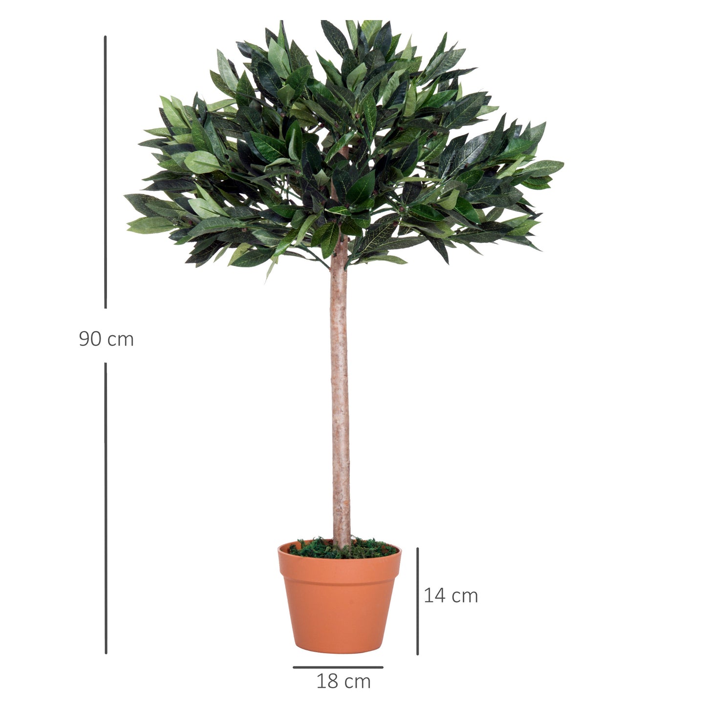 Miva Set Of 2 Artificial Olive Style Trees In Green With Orange Pots