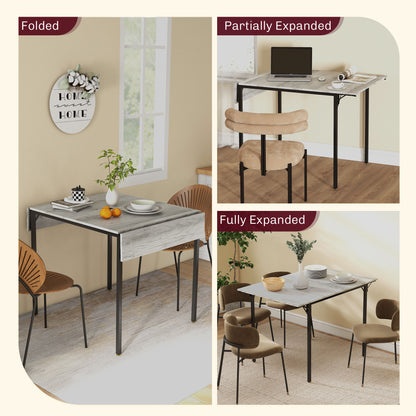 Maretti Wooden Grey Drop Leaf Dining Table Seating 4